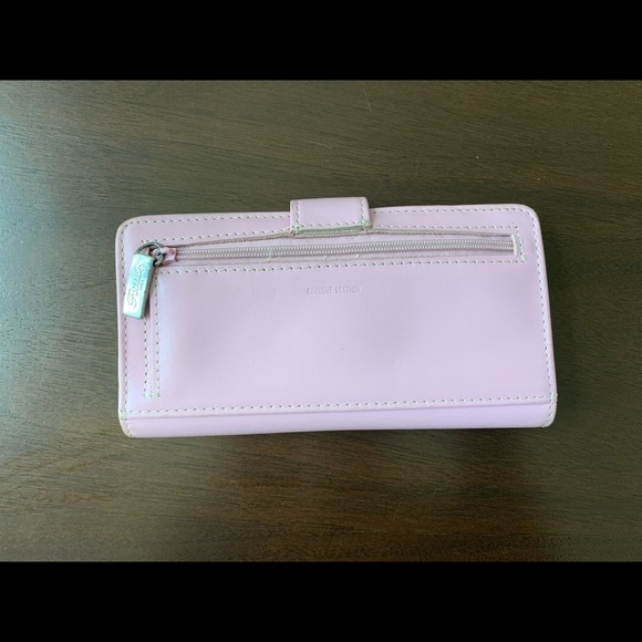 Fossil leather wallet with button closure in pink - Picture 2 of 7